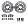 Dynamic Friction Co 7512-42044, Rotors-Drilled and Slotted-Silver w/ 5000 Advanced Brake Pads incl. Hardware, Zinc Coat 7512-42044